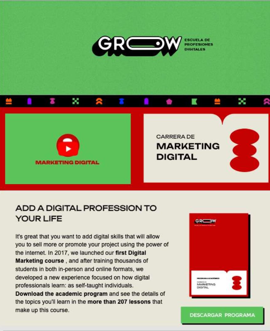 The Grow course page