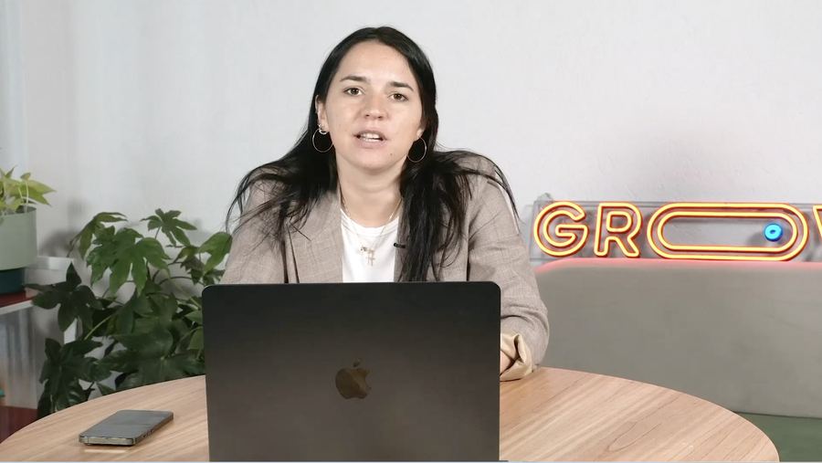 Filming a Grow course on set
